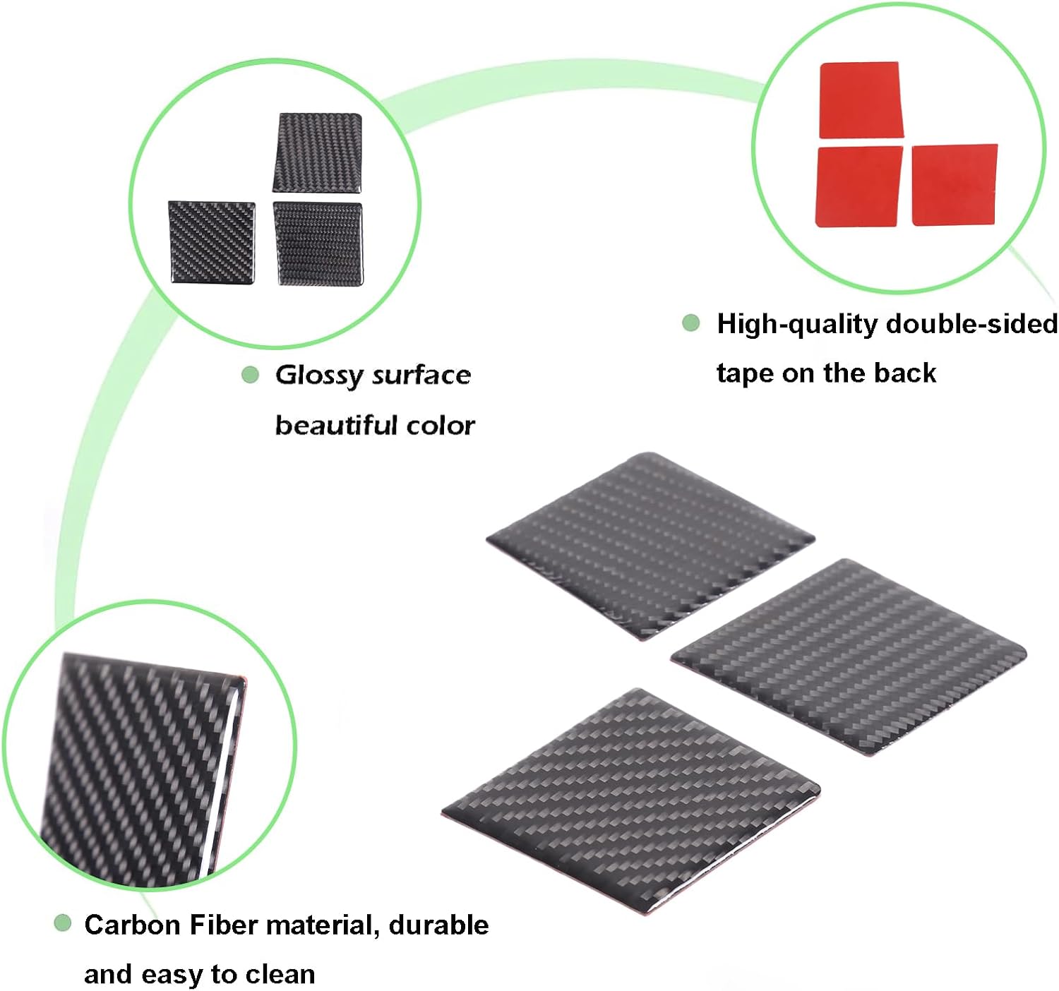 PIUGILH Car Inner Door Handle Bowl Cover Sticker Compatible with Land Rover Defender 90 110 130 2020-2024, Soft Carbon Fiber Interior Door Handle Decal Interior Trim, 4Pcs