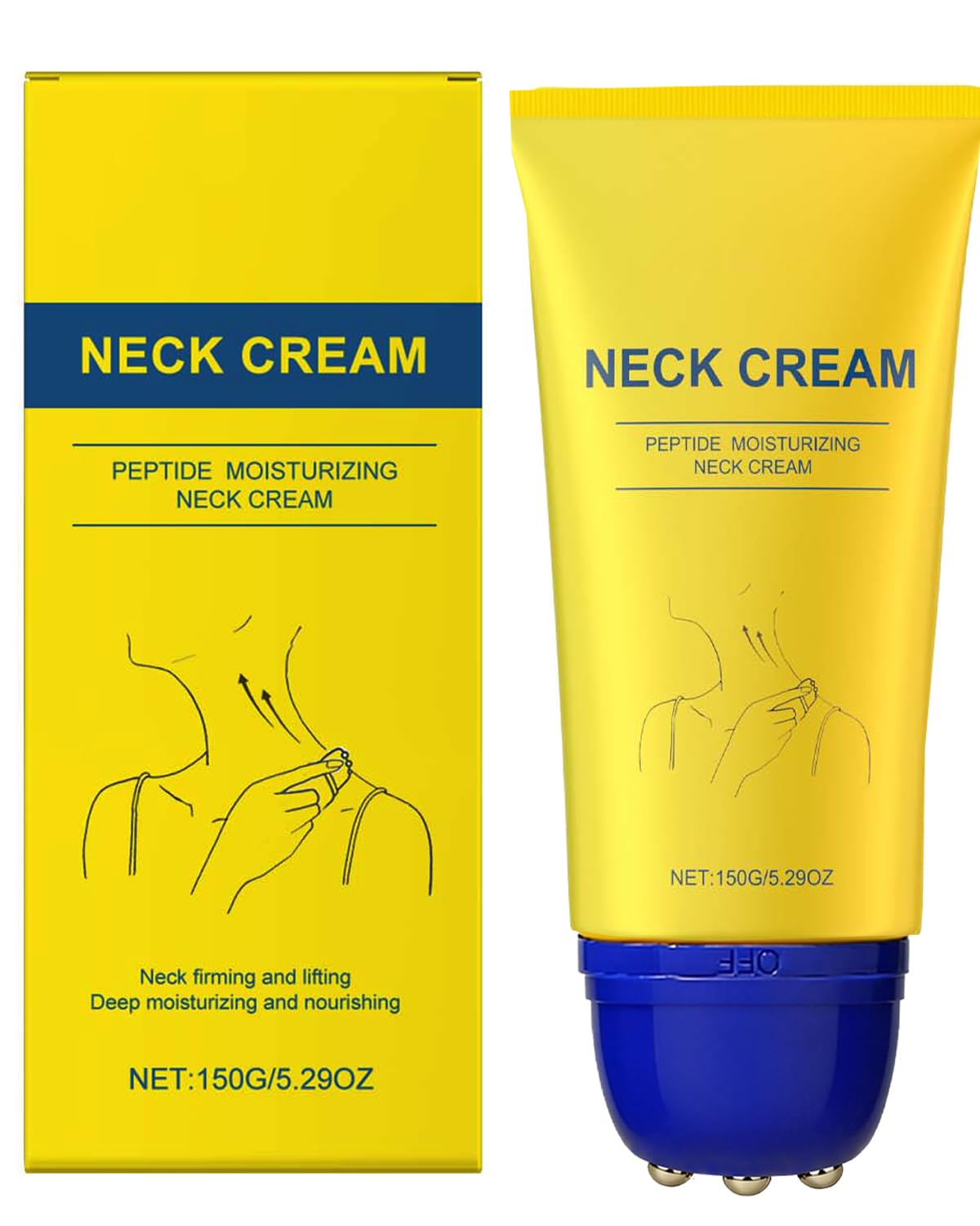 Neck Firming Cream with Roller | Anti-Aging Hydrating Cream