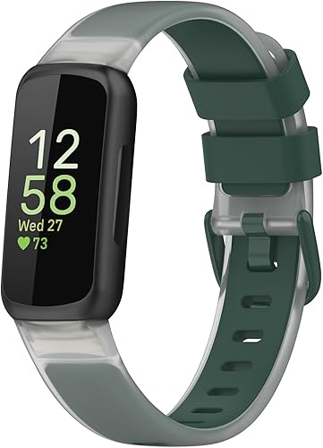 Miniatura 6 de Paquete de 3 bandas compatibles con Fitbit Inspire 3 Smartwatch Correa de reloj TPU Translúcida para Inspire 3
