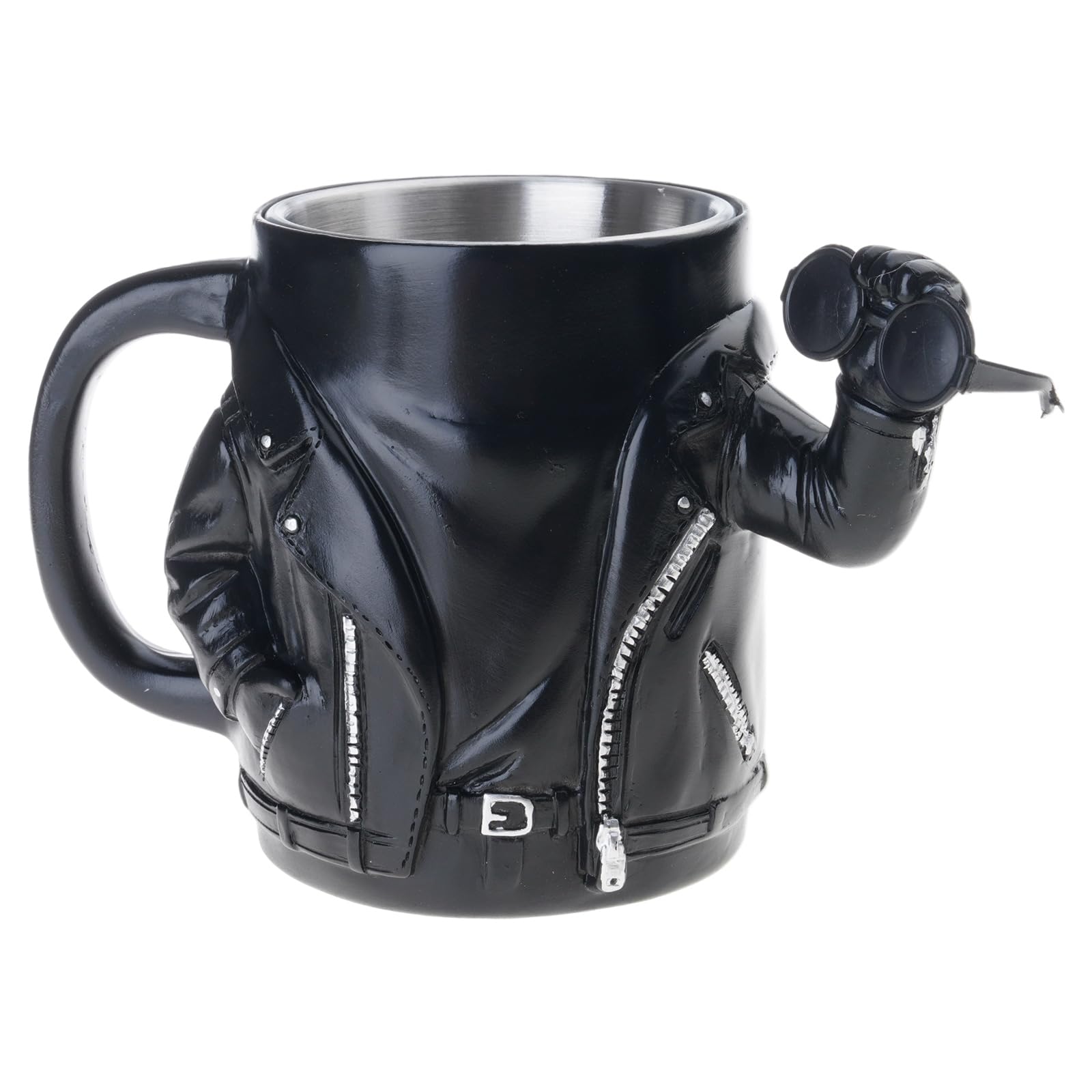 Elnwnnkc Unique Biker Jackets Inspires Resin Large Coffee Mug Drinking Cup with Handle Drinkware for Hot Drink Biker Mug