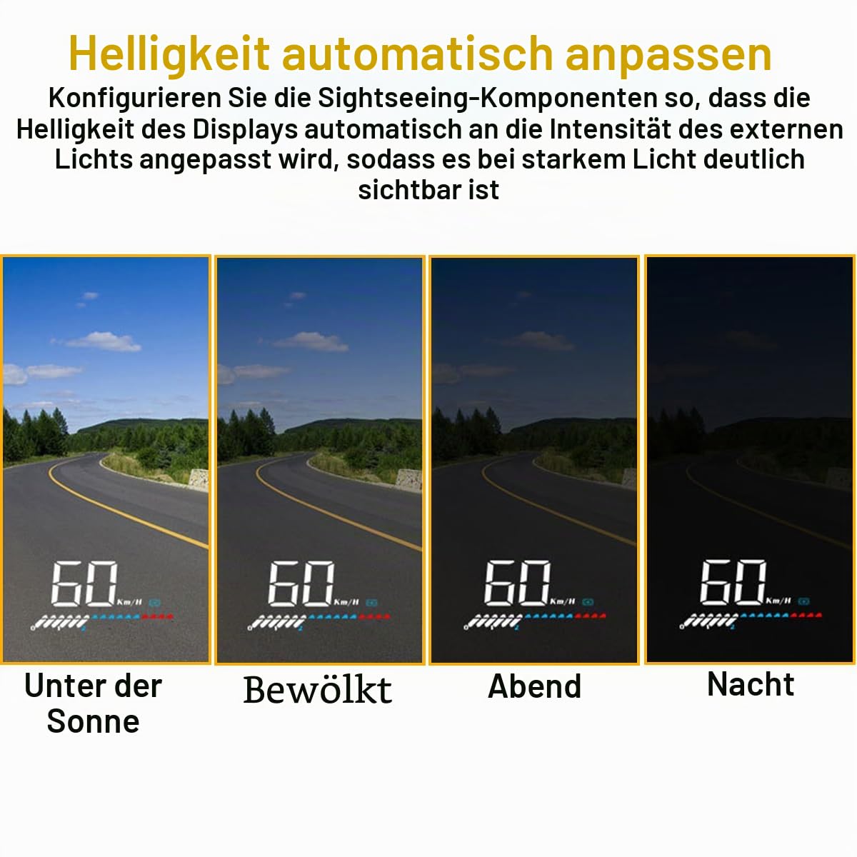 CGEAMDY Universal Auto Huds Head Up Display, Universal Obd2 Und Gps Dual System Geschwindigkeitsmesser, Head Up Auto Obd2 & Gps Hud Display, Head-Up Display Obd2 Und Gps Hud Dual System Tachometer