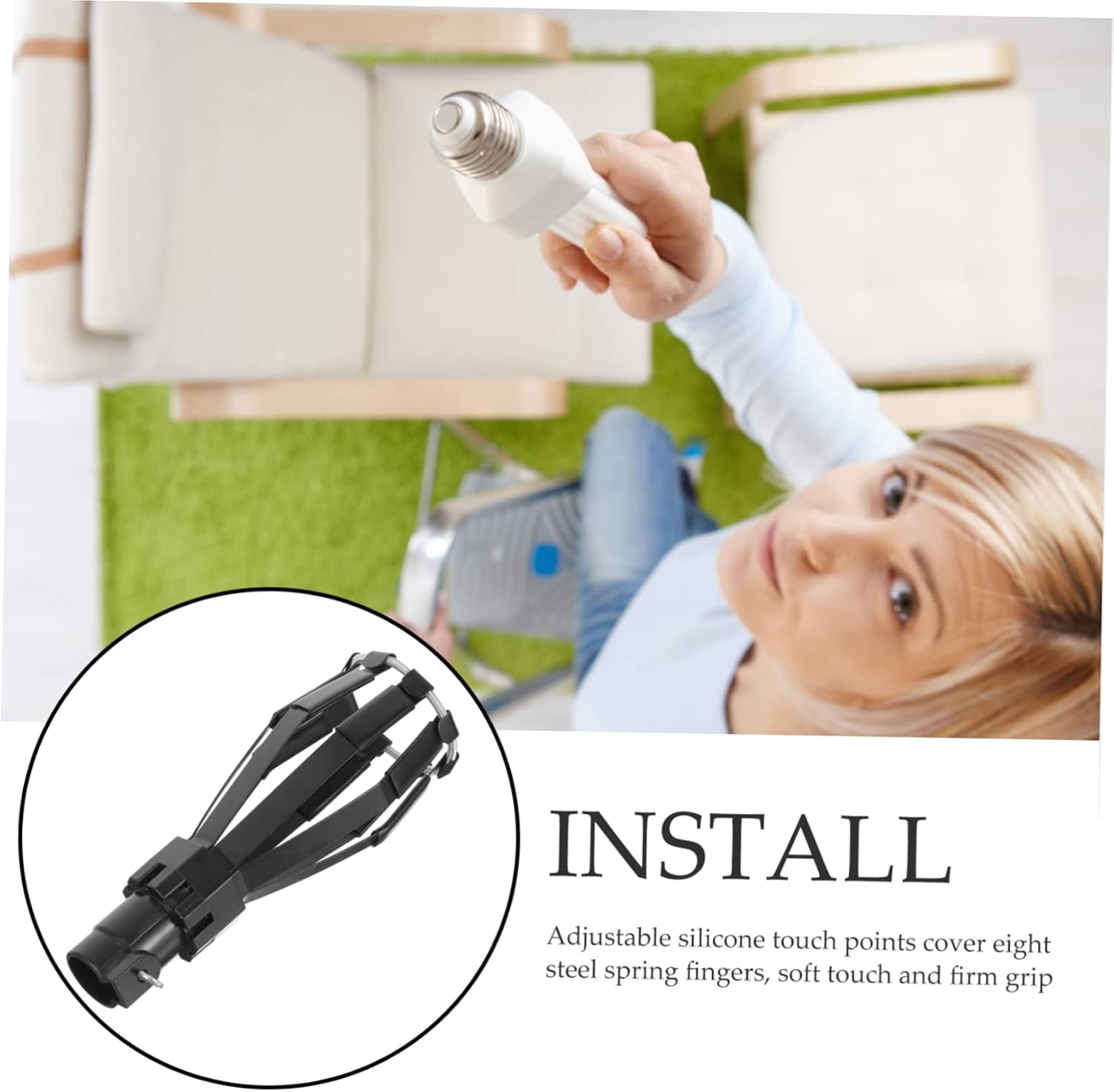Uonlytech Bulb Changer Plastic Knotty Black