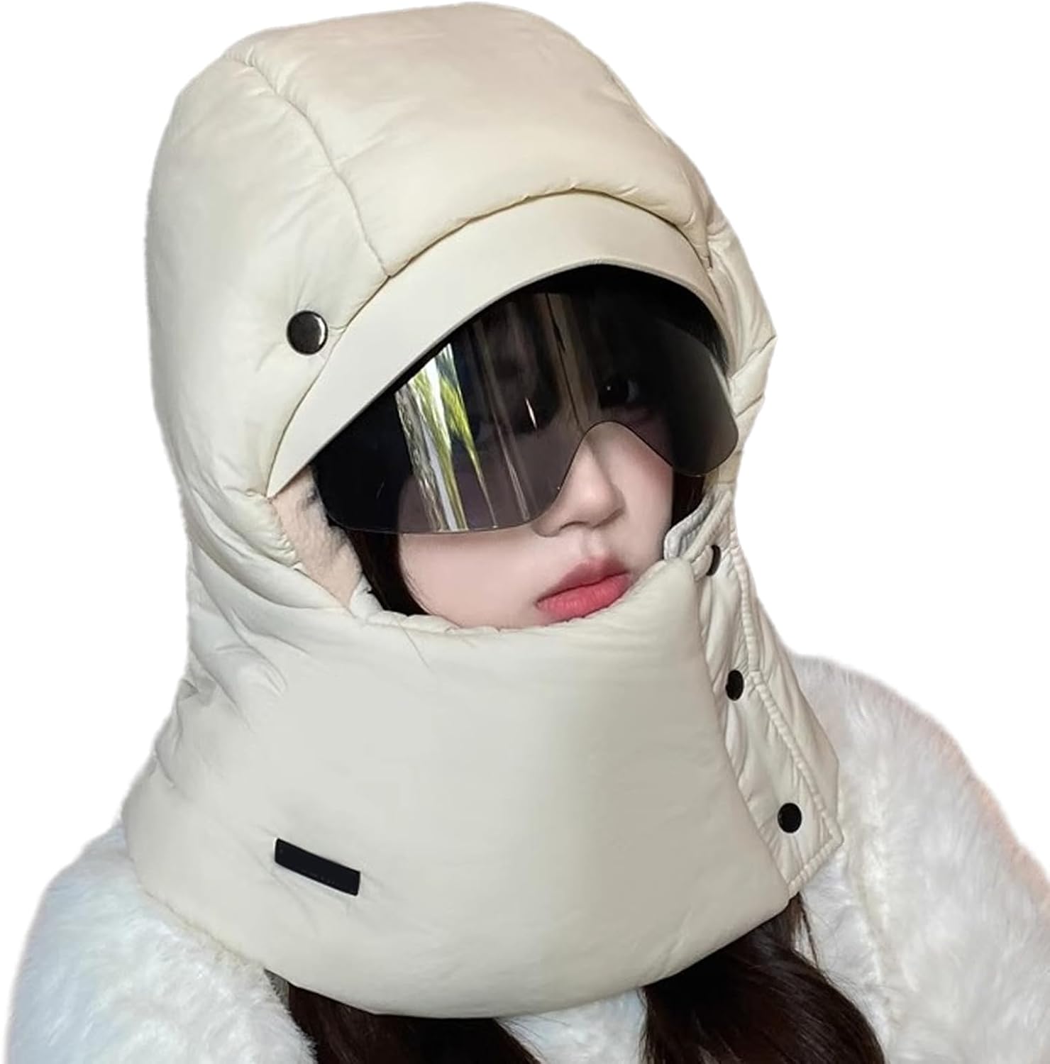 Fashion Trapper Hat Ear Protective Adult Cotton Padded for Winter Warmth Ear Warmer Hat Beige
