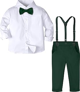 Toddler Suit Boys Baby Wedding Dress Clothes Kids Formal Outfit Set with Suspender
