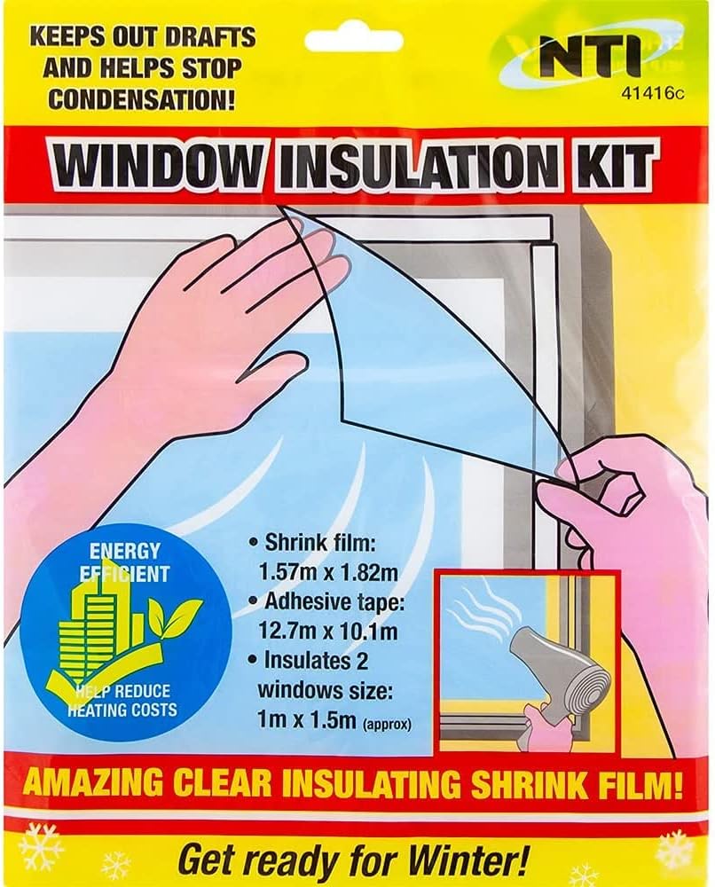 WINDOW INSULATION KIT DOUBLE GLAZING SHRINK FILM DRAUGHT EXCLUDER