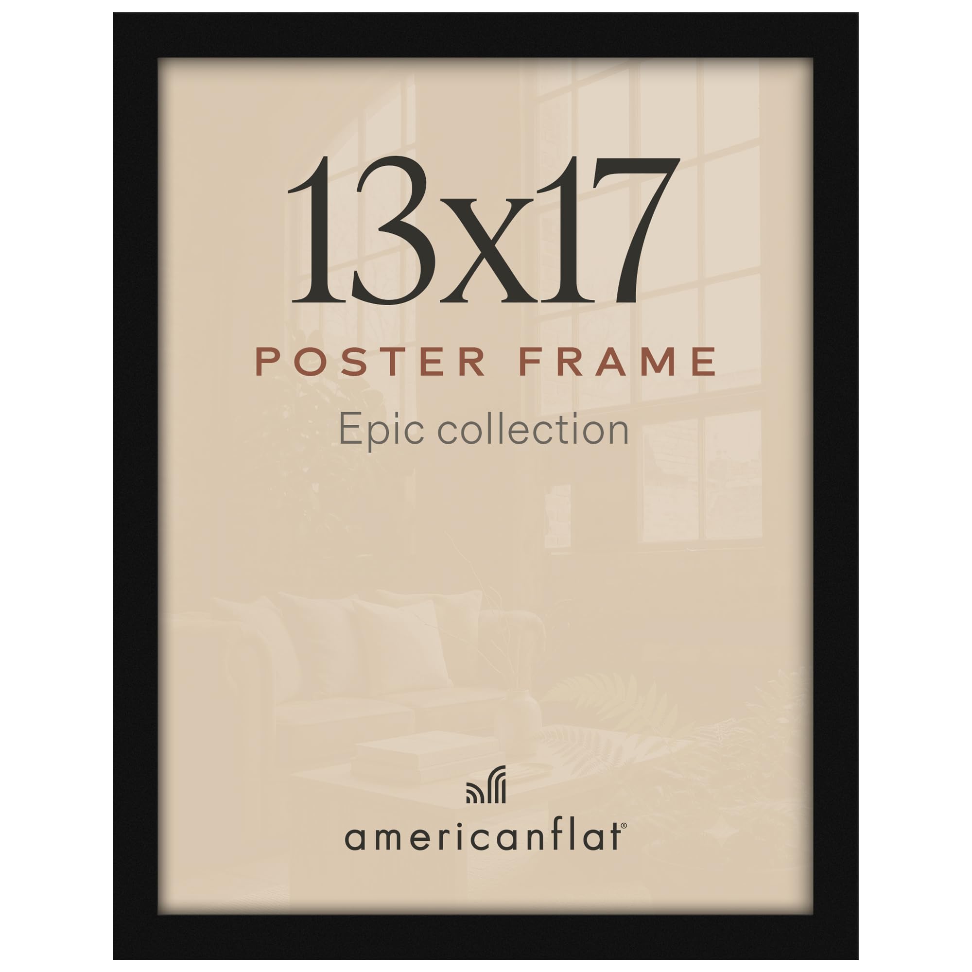 Americanflat 13x17 Picture Frame - Engineered Wood - Black