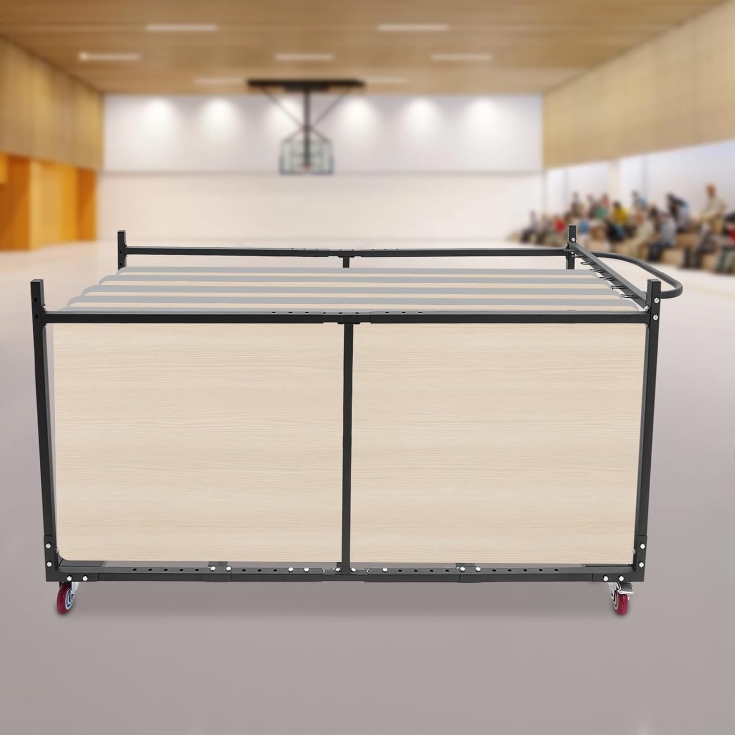 Folding Table Chair Cart, Heavy Duty Table Trolley with Wheels, Folding Table Storage Rack, 31.5 x 76.4 x 44in Table Trolley Stand, for Storage Capacity 10 60-inch Round Tables for Weddings