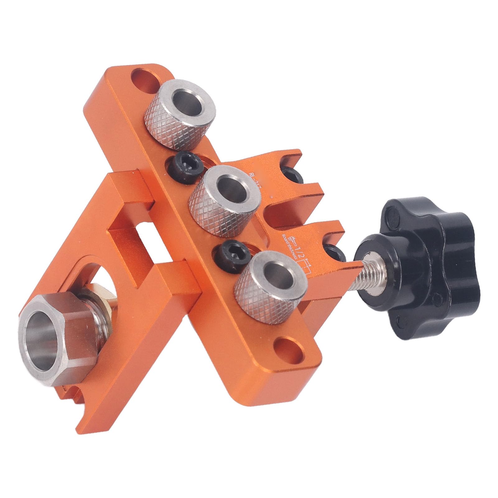 YWBL-WH Plantilla de Bisagra Oculta, Kit de Taladro para Clavijas de Aleación de Aluminio para Tableros de 10-25 Mm, Perforadora 3 en 1 con 4 Brocas, Herramienta de Instalación de Puertas para