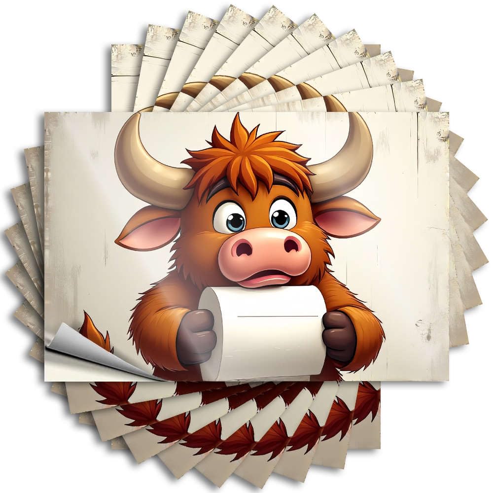 Quote Summer Pool Decor Hard A Cartoon Bull Holding A Roll of Toilet Paper. - No Residue Decals for Free(12X18CM)