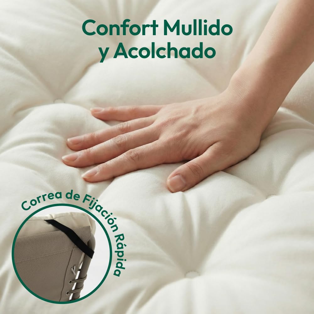 CASABEL Sillon Relax Reclinable, 2 Sillas con Cojin Plegables para jardín, Terraza Exterior o Camping, Silla Plegable Camping con Armazon de Acero y Tejido Textilene Resistente, Color Topo