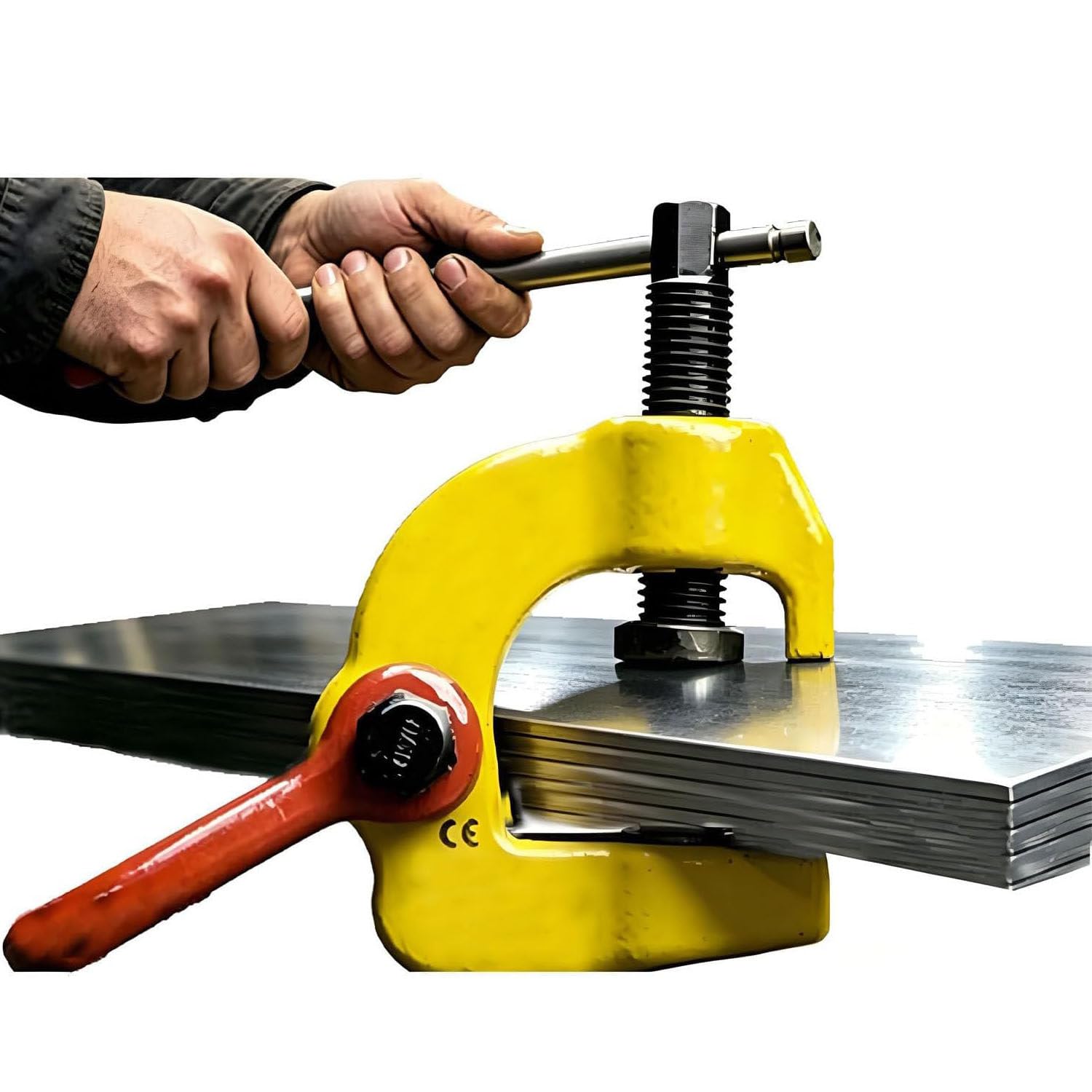 ByBoDi Vertical Plate Clamp with Ring Heavy Duty Sheet Steel Lifting Clamp Plate Clamp Lifting Tool 4400 6600 Pound Capacity Available in 1.5T and 3T Spiral Rod Fixed Design 1.5t-1item