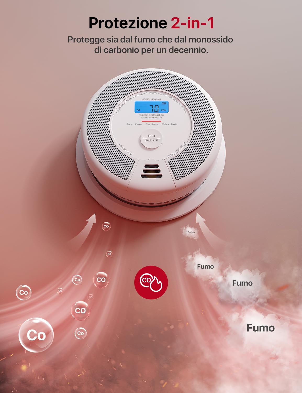X-Sense Kit Rilevatore di Fumo e Monossido di Carbonio WiFi (2 Rilevatori e 1 Hub), Conforme EN14604 e EN50291, Allarme Antincendio per Casa con Notifiche App, Sensore da 10 Anni e Batteria da 5 Anni
