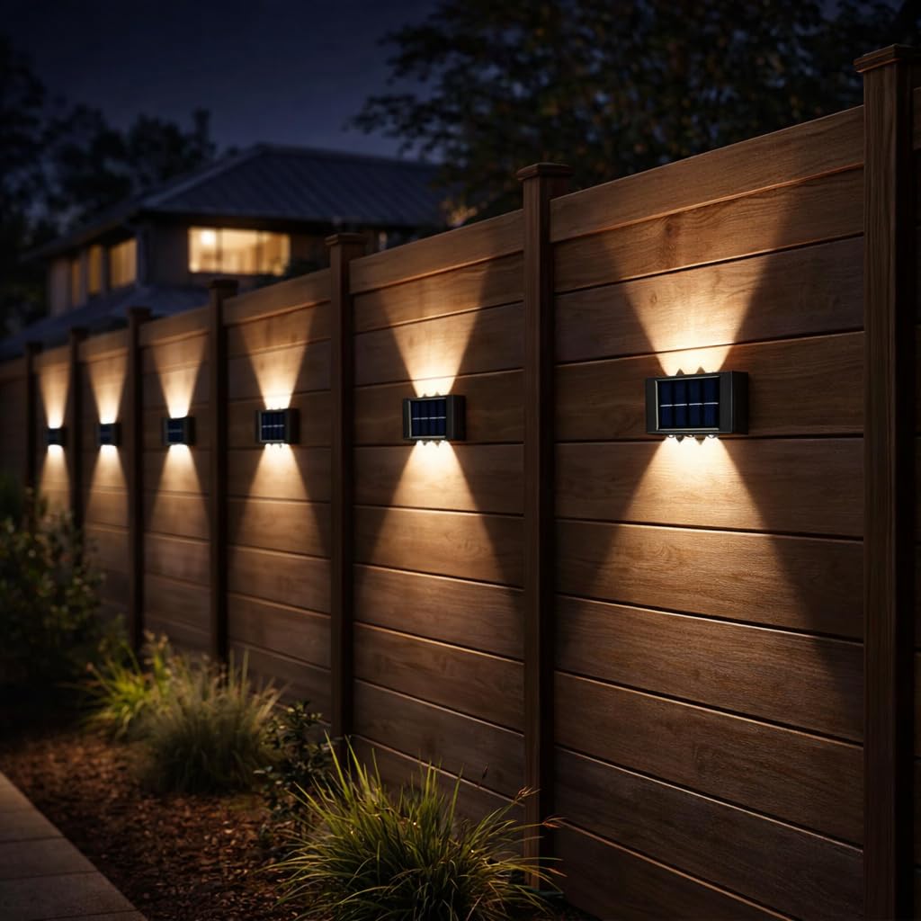 Solar LED Fence Wall Light, Dual Beam Up Down Outdoor Security Light, IP55 Waterproof Exterior Lamp, Pack of 2-image-14