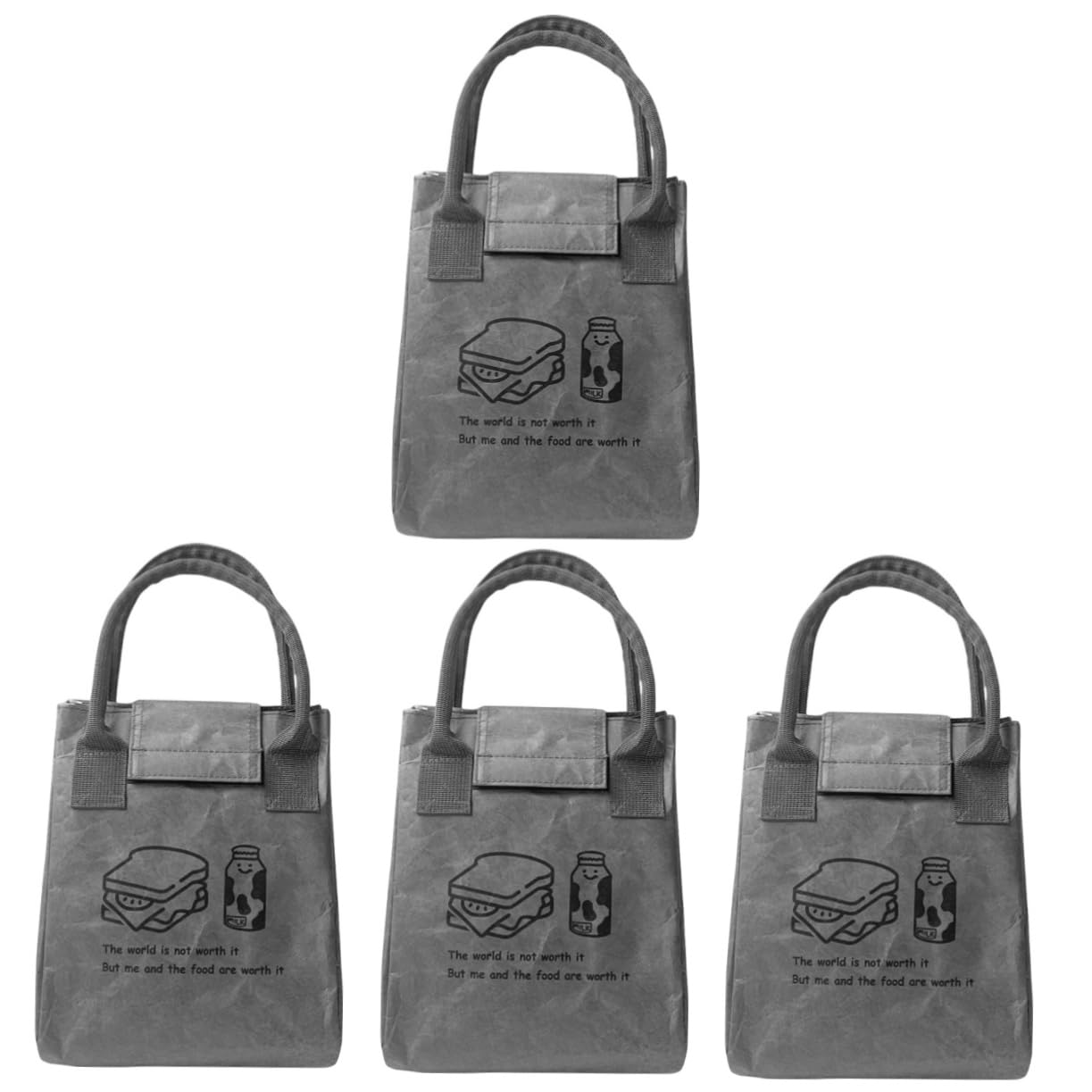 Zerodeko 4 Pièces isolants collation boîtes à lunch fourre-tout dames boite bento boîtes bento fourre-tout pour le déjeuner portable papier kraft