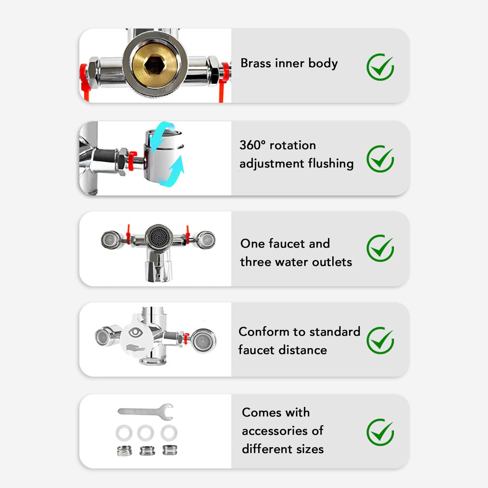 Estación lavaojos con grifo y tapa, rotación de 360°. Lavaojos de emergencia con accesorio para lavabo. Kit lavaojos con 3 adaptadores para laboratorios, fábricas, hogares