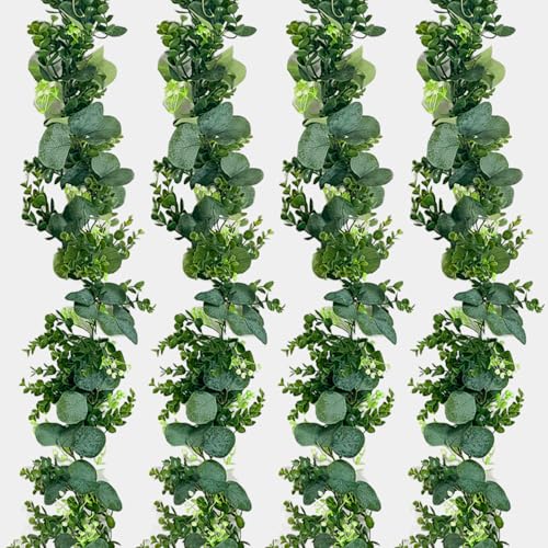 4 Pack Artificial Vines for Room Decor Aesthetic,Fake Ivy Wreath