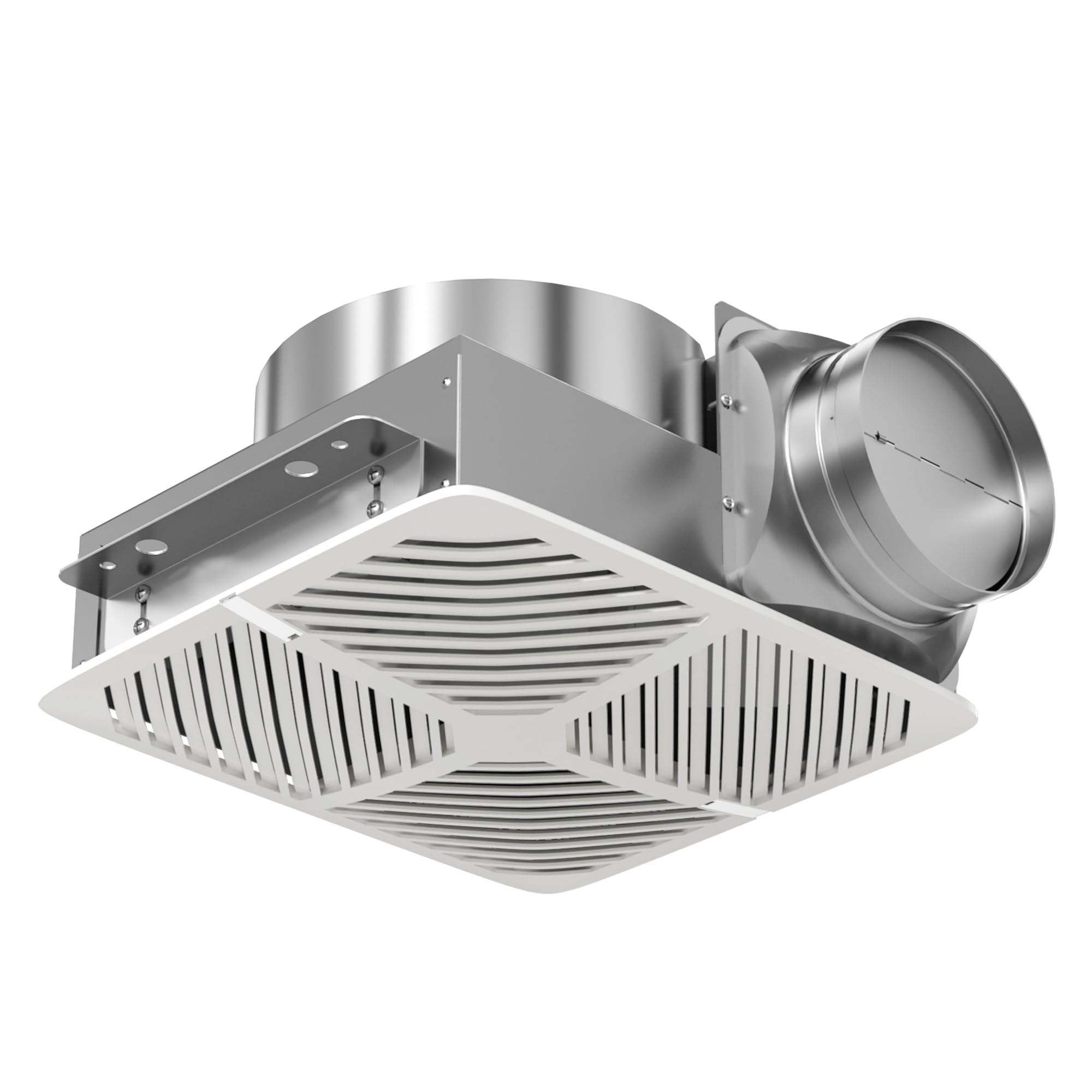 Bathroom Exhaust Fan White Ceiling Mount Ventilation Fan 110-130 CFM 1.0 Sones 6 Inches Duct Energy-Saving Bathroom Ventilation and Exhaust Fan