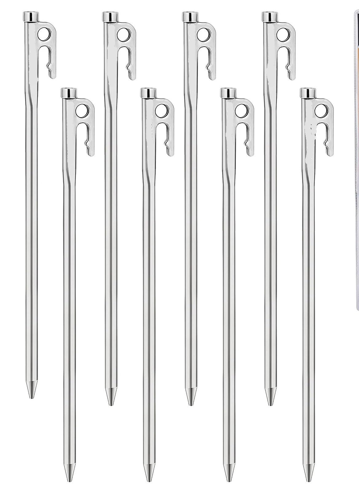 Ciężkie metalowe haki namiotów, Stalowe kołki do namiotu z haczykiem i otworem do namiotu kempingowego dla 3-4 osób 20-40 cm(30cm)