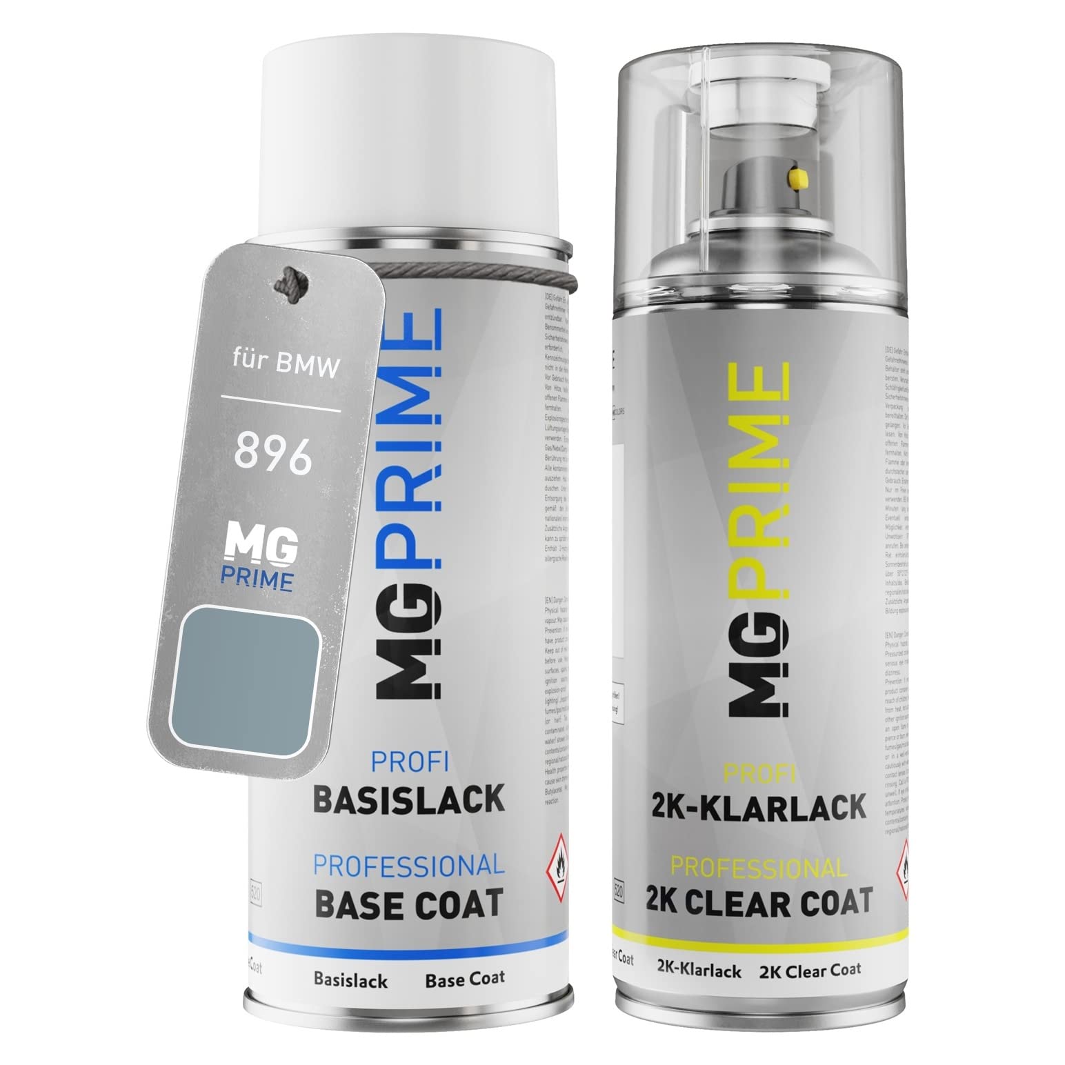 MG PRIME Autolack Spraydose für BMW 896 Bluewater Metallic + 2K-Klarlack