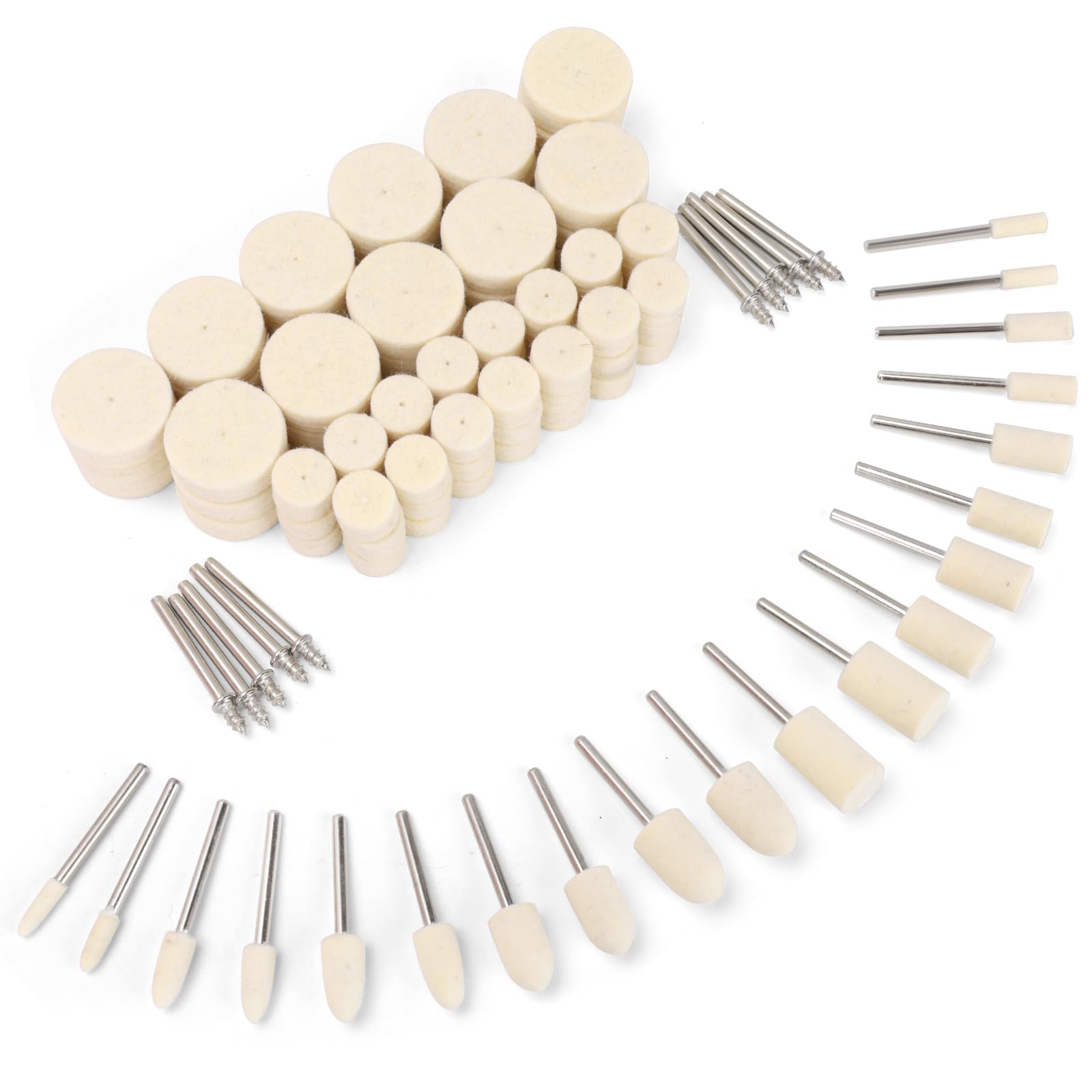 Photo 1 of 110pcs Buffing Wheel for Dremel Polishing Kit, Polishing Wheel for Dremel Tool Accessories, with 1/8" Shank for Metal Jewelry Wrist Watch Polishing