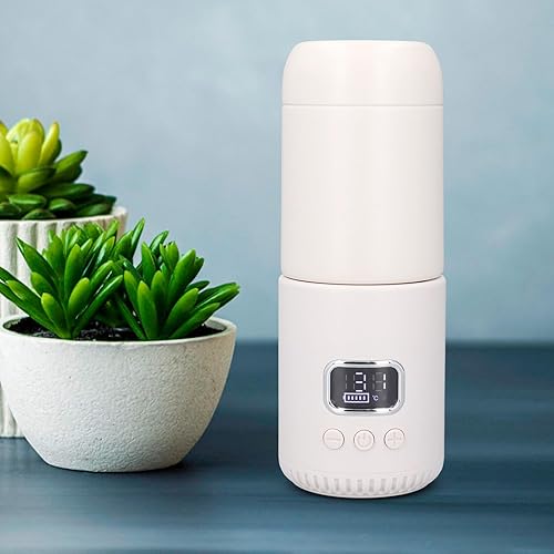 Miniatura 5 de Aramox Botella de agua eléctrica portátil inalámbrica de viaje, con capacidad de 13.5 fl oz y control de temperatura, para oficina y viajes