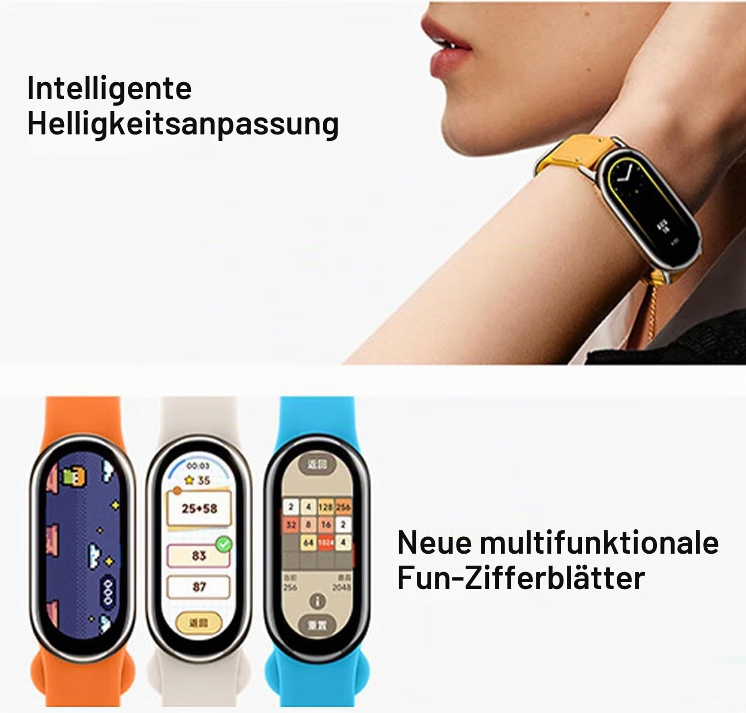 Xiaomi Mi Smart Band 8 Aktivitäts-Armband, AMOLED-Display, Herzfrequenzüberwachung, 190 mAh, 150 + Sportmodi, bis zu 16 Tage Akkulaufzeit, Gold