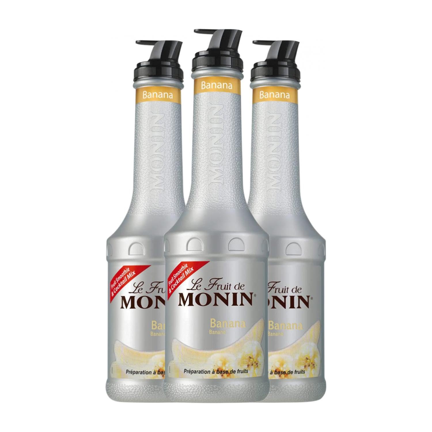 Schnapp MoninCocktail Purea Banana Banana senza alcool Bottiglia missile 1 L (scatola da 3 bottiglia missile da 1 L)