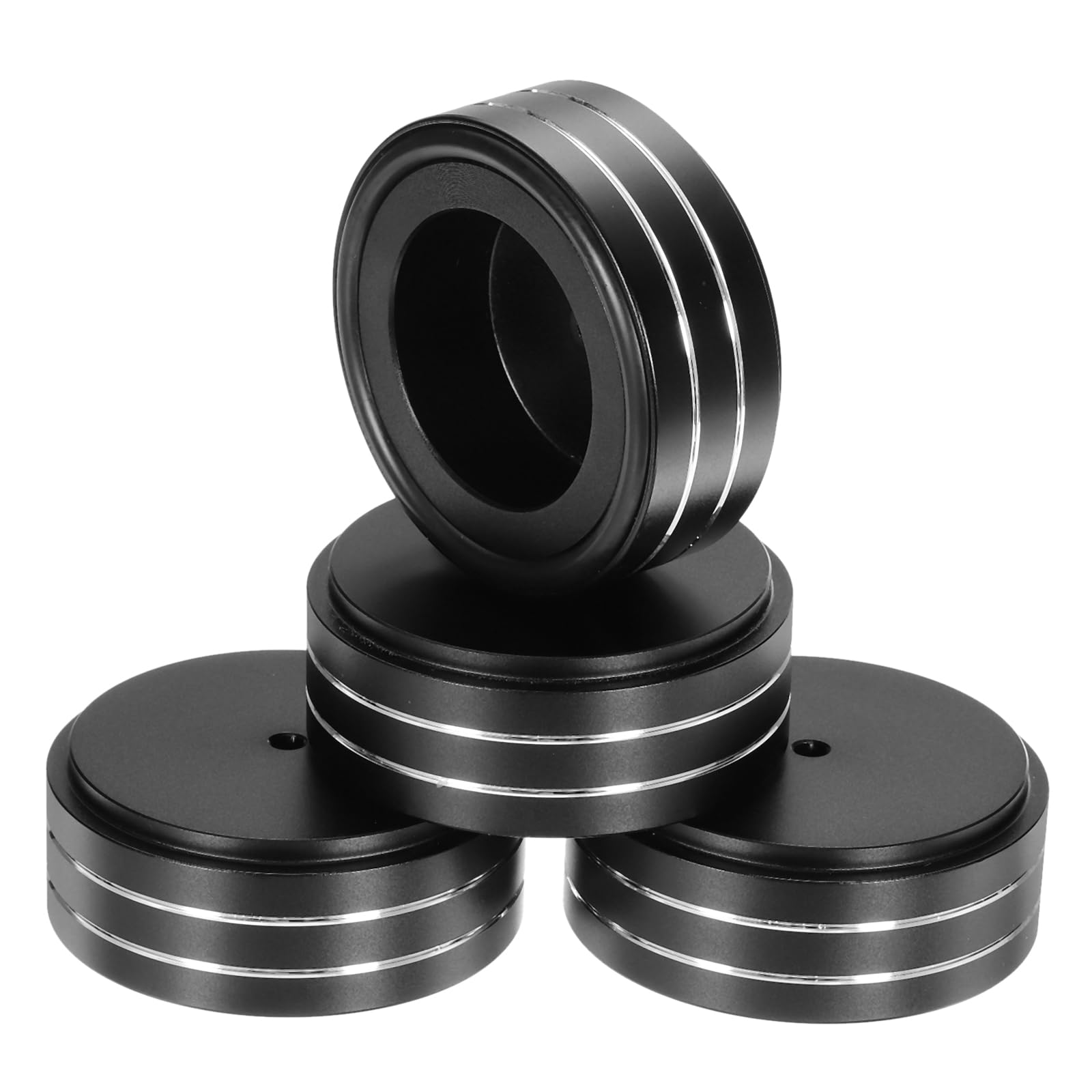QUARKZMAN 8 Pz Pad di Isolamento per Subwoofer, 58x22mm Pad di Isolamento per Altoparlanti Piedini Spike per Altoparlanti Tornio Audio Studio Monitor Pad di Isolamento, Viti M4 Nere