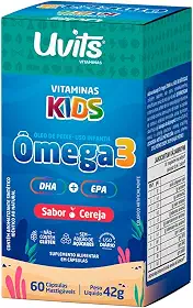 Ômega 3 Kids 60 Cápsulas Mastigáveis Sabor Cereja - Uvits