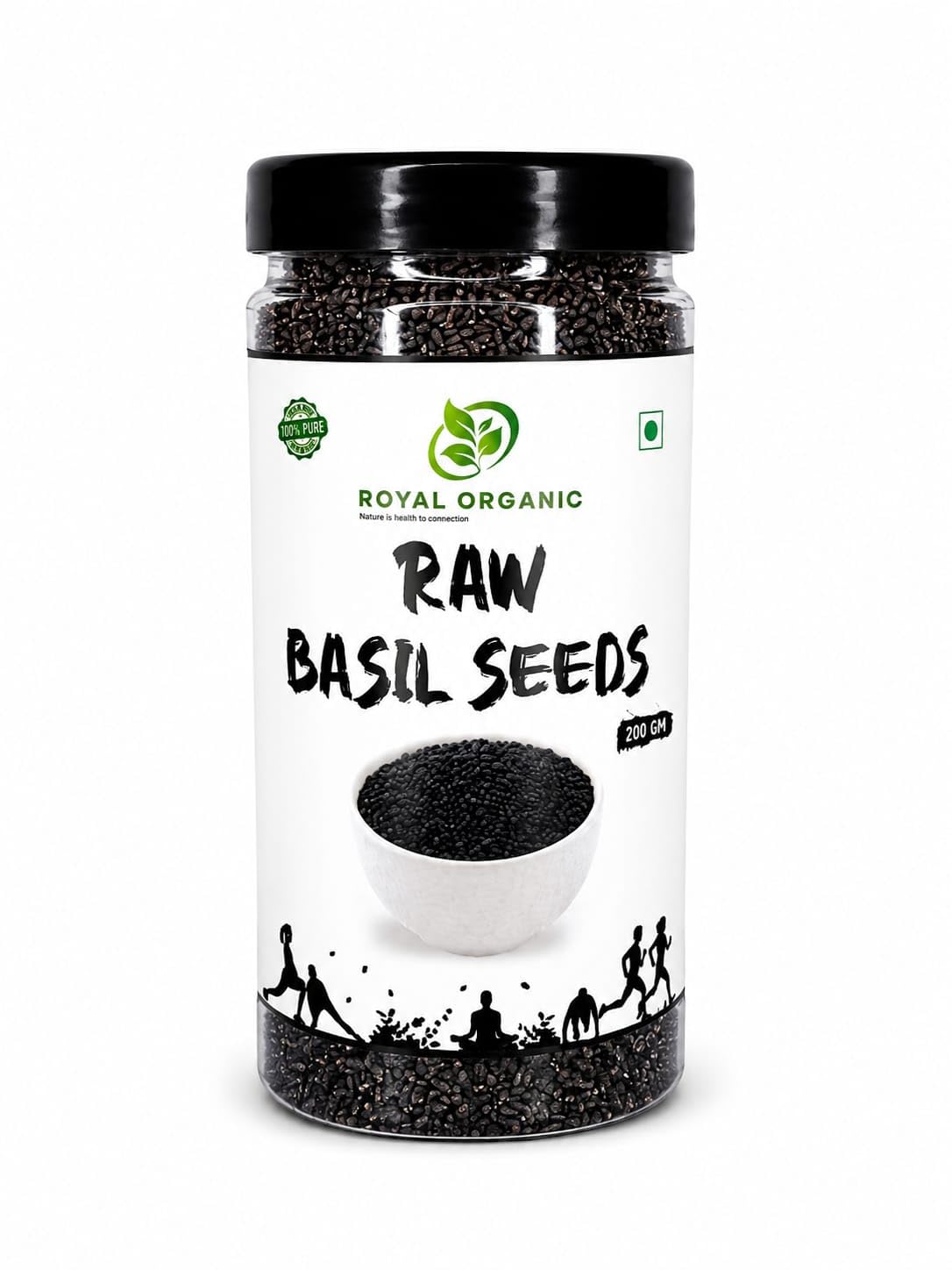Royal organic Basil Seeds 200g - Sabja Seeds | Beat the Summer Heat | High Fibre and Omega 3 | Seeds for Eating | Weight Management-image-34