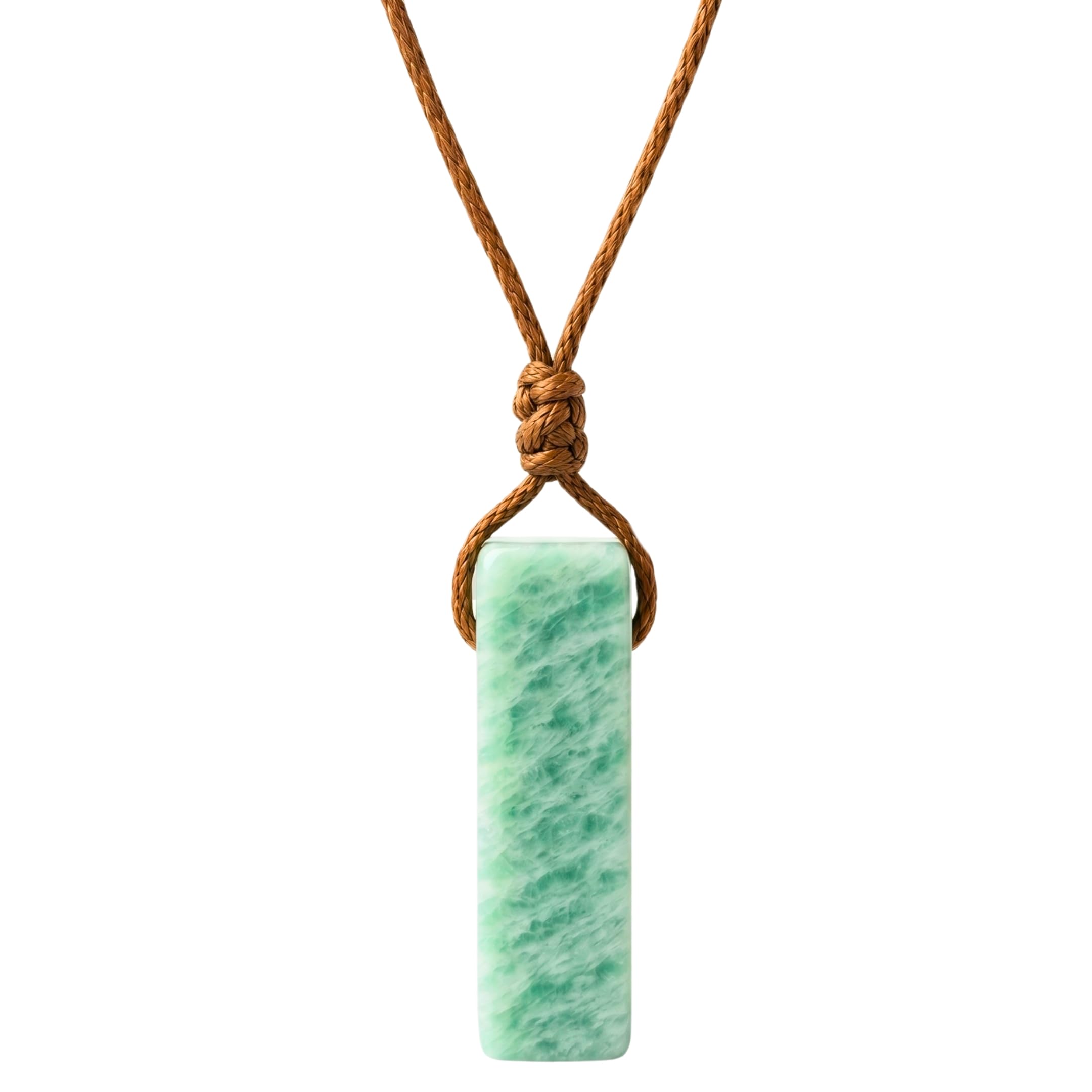 AMAZONITE AURA - Natural Crystal Unshaped Pendant with Adjustable Rope Chain for Men and Boys-image-46