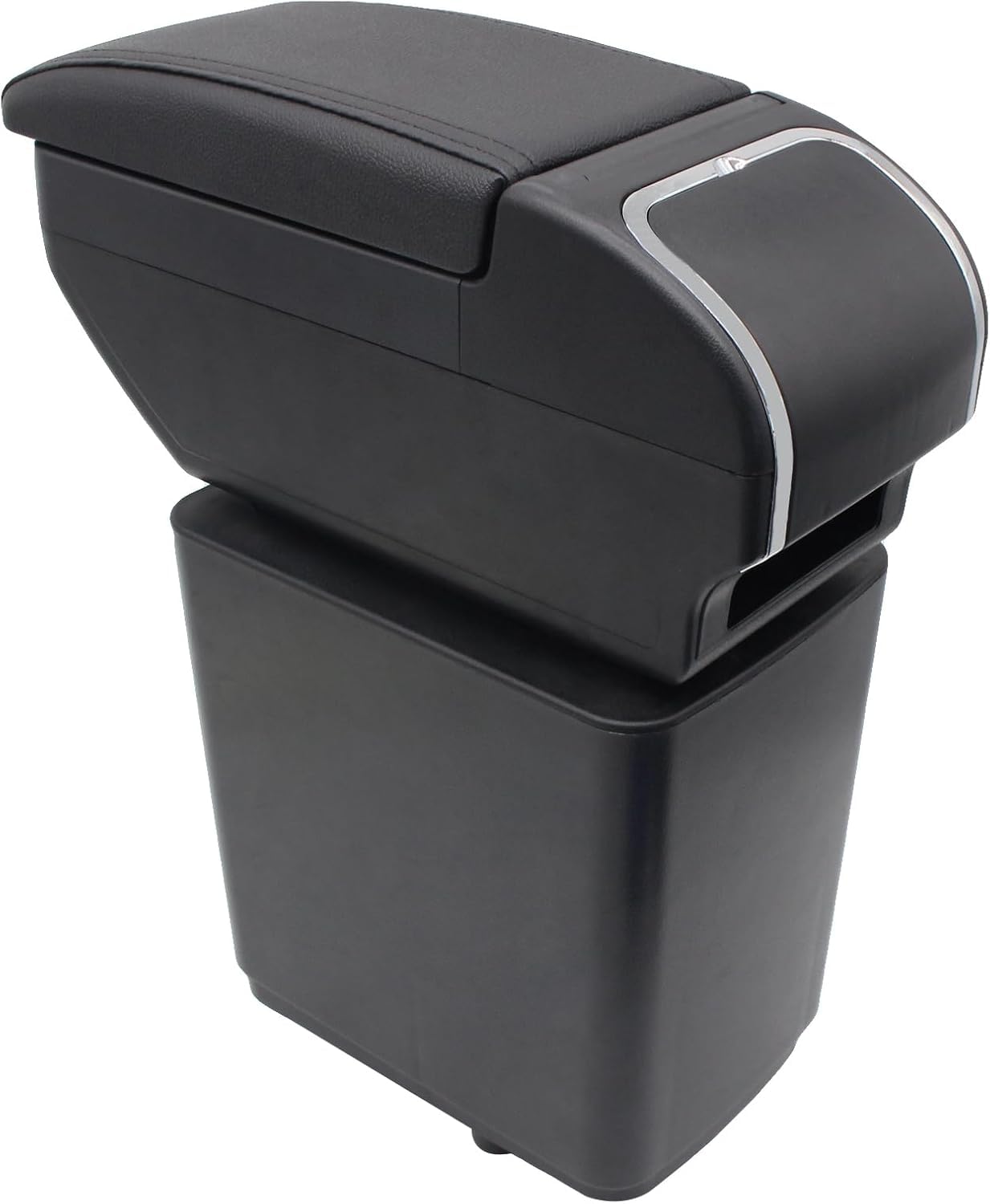 Caja para reposabrazos de doble capa para Peugeot Partner Tepee, caja de almacenamiento con soporte para tazas, accesorios para reposabrazos, color negro