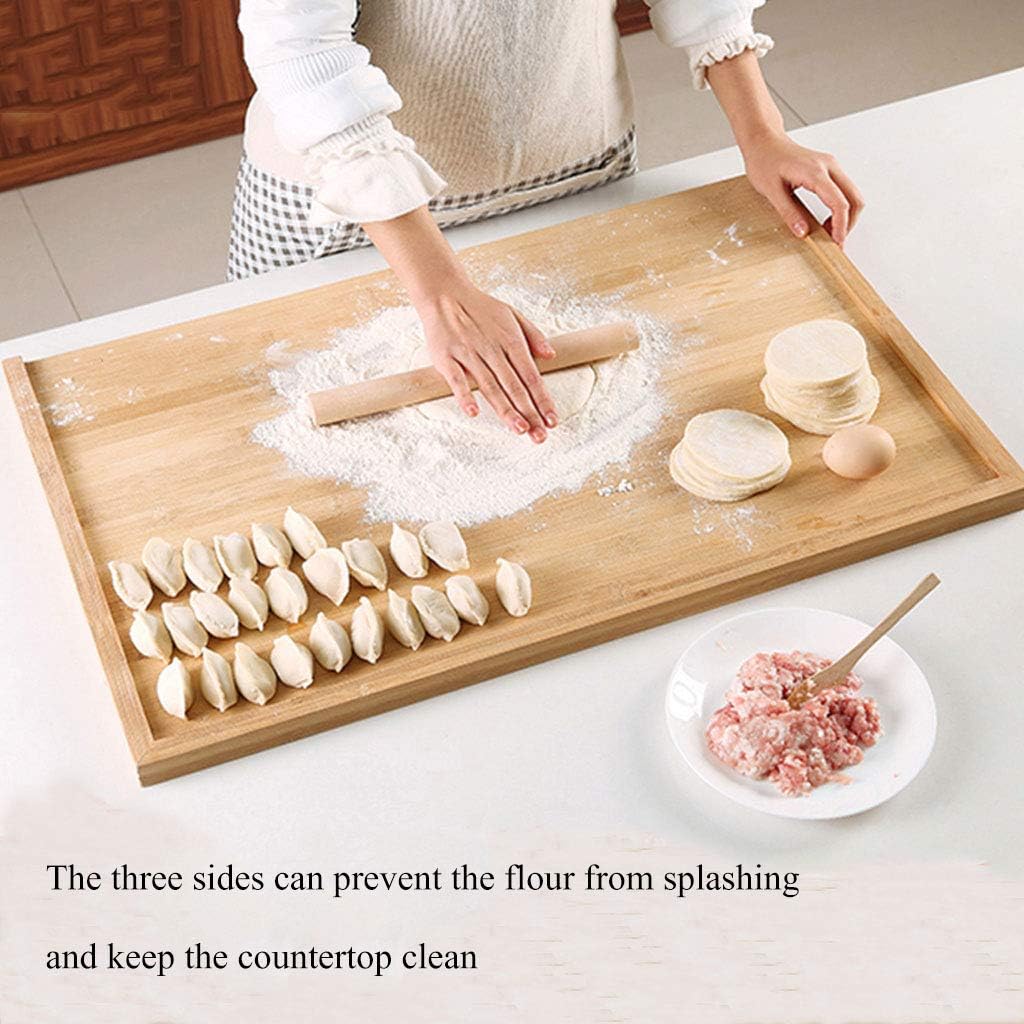 Bamboo Cutting Board for Kitchen Three Sides of The Enclosure Ensure That The Workbench is Clean Large Serving Board Chopping Board for Meat Vegetables and Fruit 4 Sizes (60 * 41 * 1.5cm/