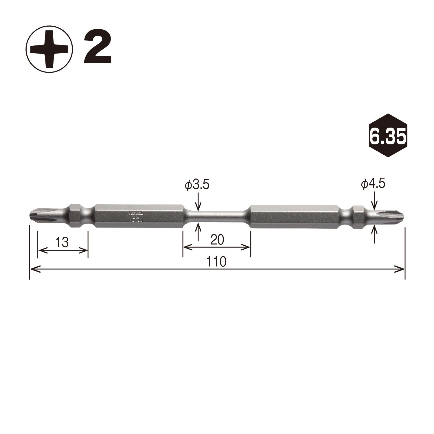 ベッセル(VESSEL) 両頭 トーション ビット +2×3.5×110mm 10本組 硬度：H(高硬度) AT14 ZP Amazon | 【Amazon.co.jp 限定】ベッセル(VESSEL) 両頭 トーション