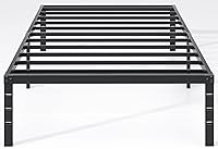Twin Size Metal Bed Frame with Underbed Storage, Heavy Duty 14 Inch Mattress Foundation, No Box Spring Needed, Easy Assembly, Black