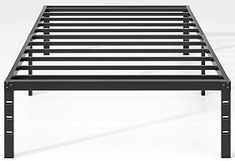 NEW JETO Metal Bed Frame,Twin Size Bed Frame with Storage Space,Heavy Duty Sturdy Mattress Foundation,Easy Assembly,No Box Spring Needed, Black,14 Inch,Twin