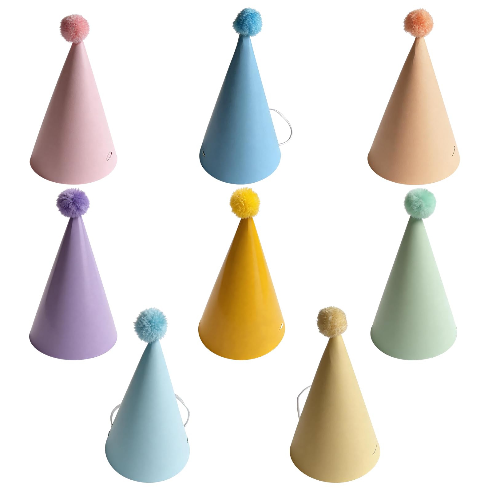 Tingliyi 8Pcs Party Hats for Adults and Kids, Paper Party Hats, Mini Party Hats for Teddys, Colorful Cone Birthday Hat, Party Decorations for Adults, Paper Hats for Birthday Celebration