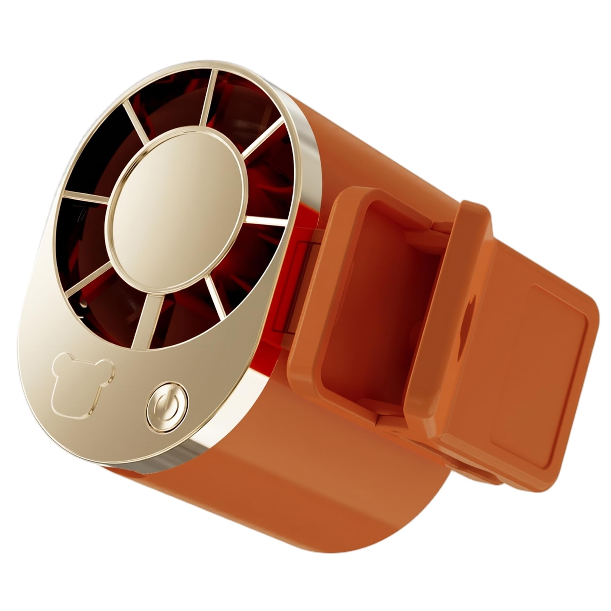 Ginwrek Clip Fan Clip On Fan, Rechargeable Portable With Multi-purpose For Car, Umbrella, Waist & Cycling Orange Gold, 1000mah