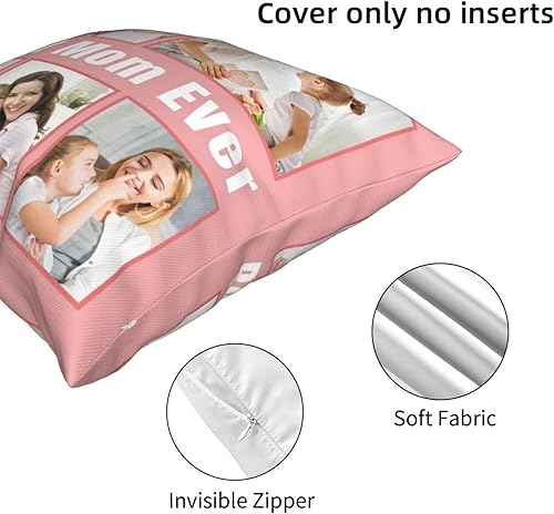 Miniatura 4 de Best Mom Ever - Funda de almohada personalizada con fotos con fotos para niños, familia, pareja, día de San Valentín, aniversario, cumpleaños,