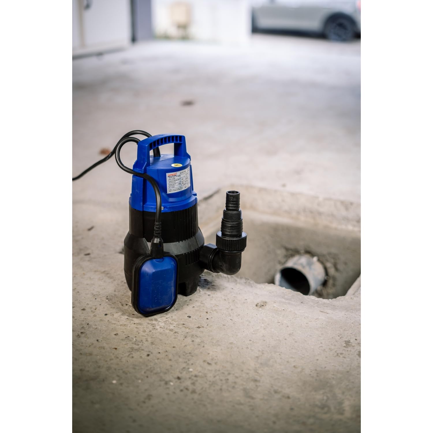 SPID'O - Bomba de Achique 400W - 9 m3/h - Aguas Cargadas - Partículas 30 mm - Altura Máx 5,5 m - Compacta