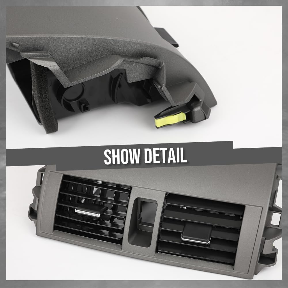 Dashboard Dash Center A/C Dash Air Vent Trim Cover Compatible with Toyota Corolla 2008-2013, Dashboard Upper Bezel Trim, 55435-02220, 55436-02180 55670-02160, 55663-02060