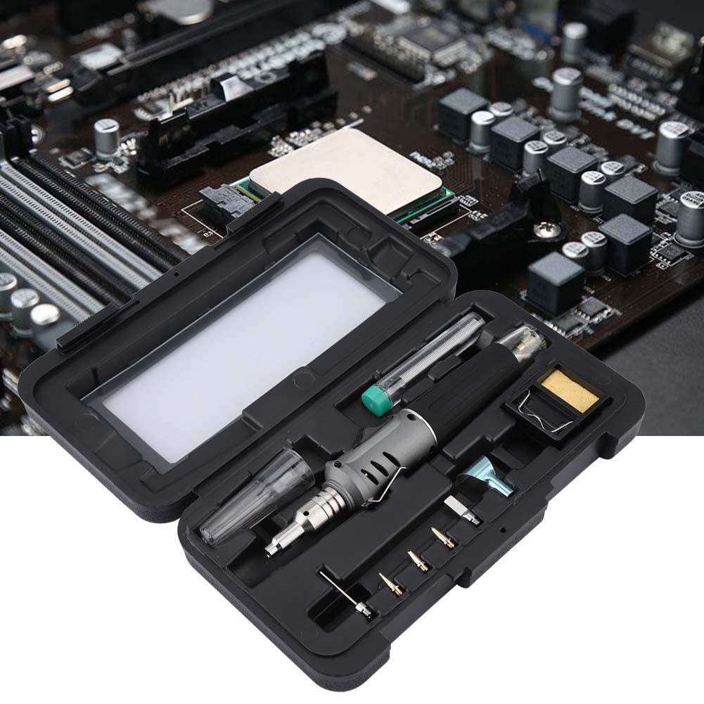 MAGT Kit Saldatore a Gas Saldatore a Butano, HS-1115K 10 in 1 in Plastica Tecnica Portatile per Saldatura Fusione