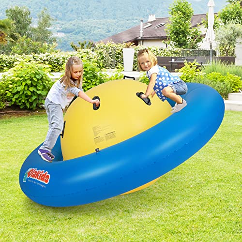 Olakids 8Ft Inflatable Dome Rocker Bouncer, Outdoor Kids Giant Roll And Play Seesaw Rocker With 6 Secure Handles, Max Weight 250 Lbs, Toddlers Climbing Game Toy Backyard Play Center Equipment #TOP1