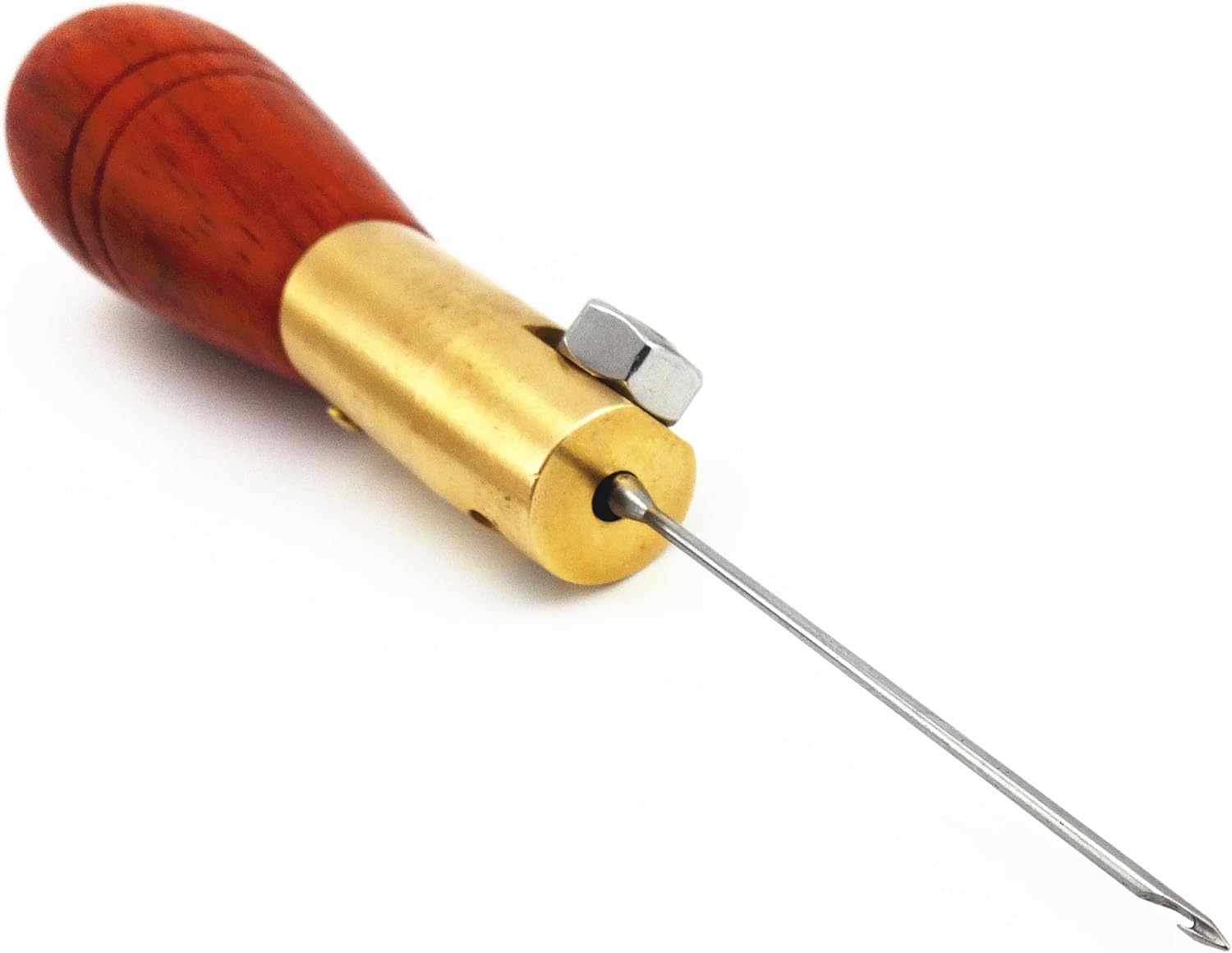 SHANHAITONGWAN 1pc 27# Leather Craft Sewing Stitching Straight Hooked Round Needle Awl Tool Set, As picture show