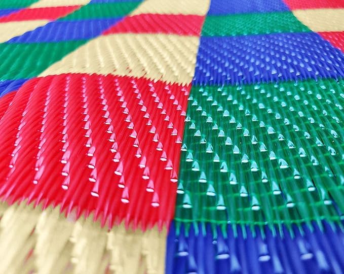 Image of Kishi Plastic Floor Mat Chatai Multi Color and Design, 274.32 cm x 182.88 cm, Runner, Traditional Style, High Pile, Machine Made, Indoor Use, Spot Clean Only