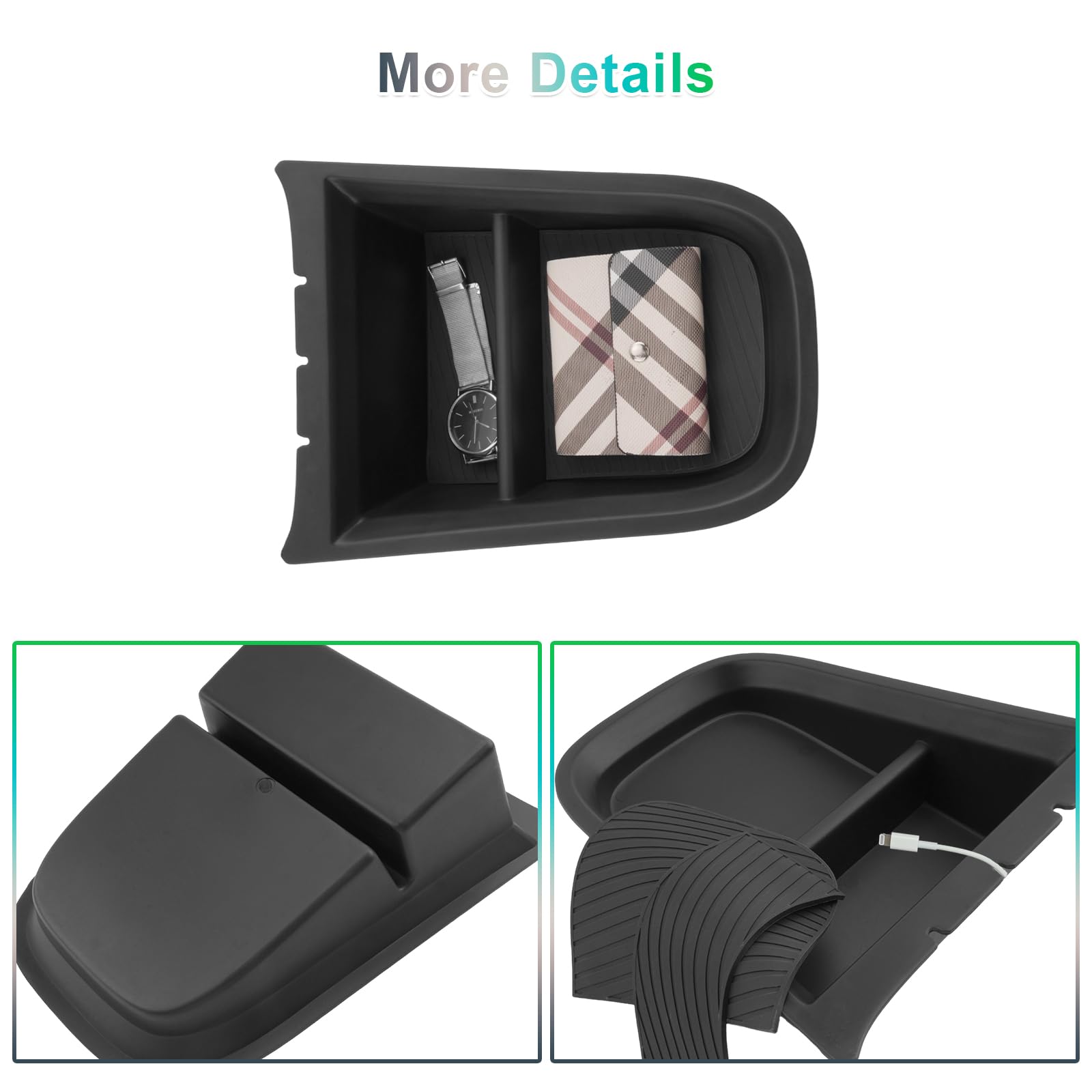 GAFAT Compatibile con Jeep Avenger 2025 2026-2023 EV Hybrid Console Centrale Portaoggetti, Sopra la porta di ricarica, Avenger 4xe Multifunzione Organizer Tray, Avenger Accessori