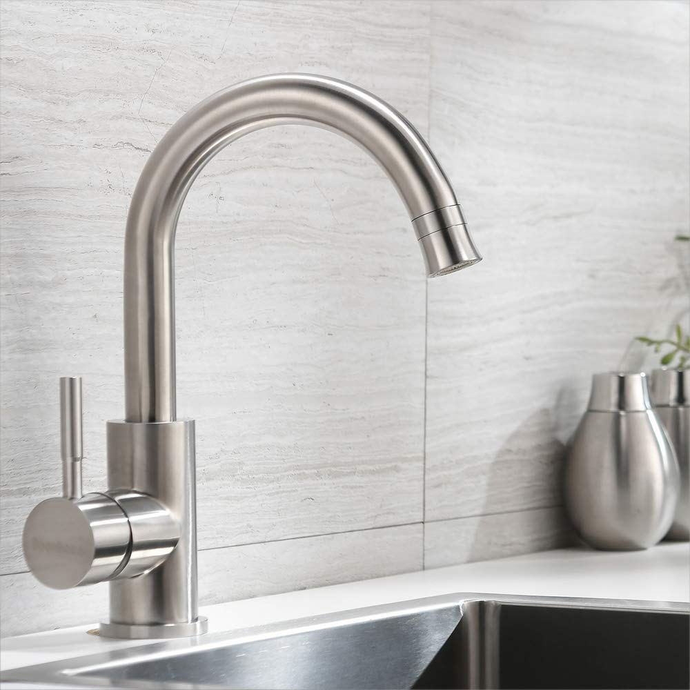 Buy Stainless Steel Brushed Nickel Kitchen Bar Sink faucet, BoomHoze