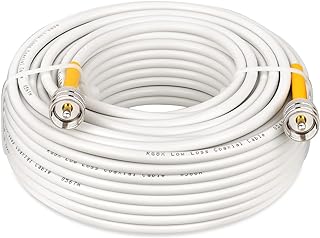 MOOKEERF CB Coax Cable,100ft RG8x Coaxial Cable PL259 Male to Male,PVC White Marine Antenna Cable UHF Cable CB Antenna Cable for CB Radio,HAM Radio,VHF Radio,SWR Meter,Antenna Analyzer