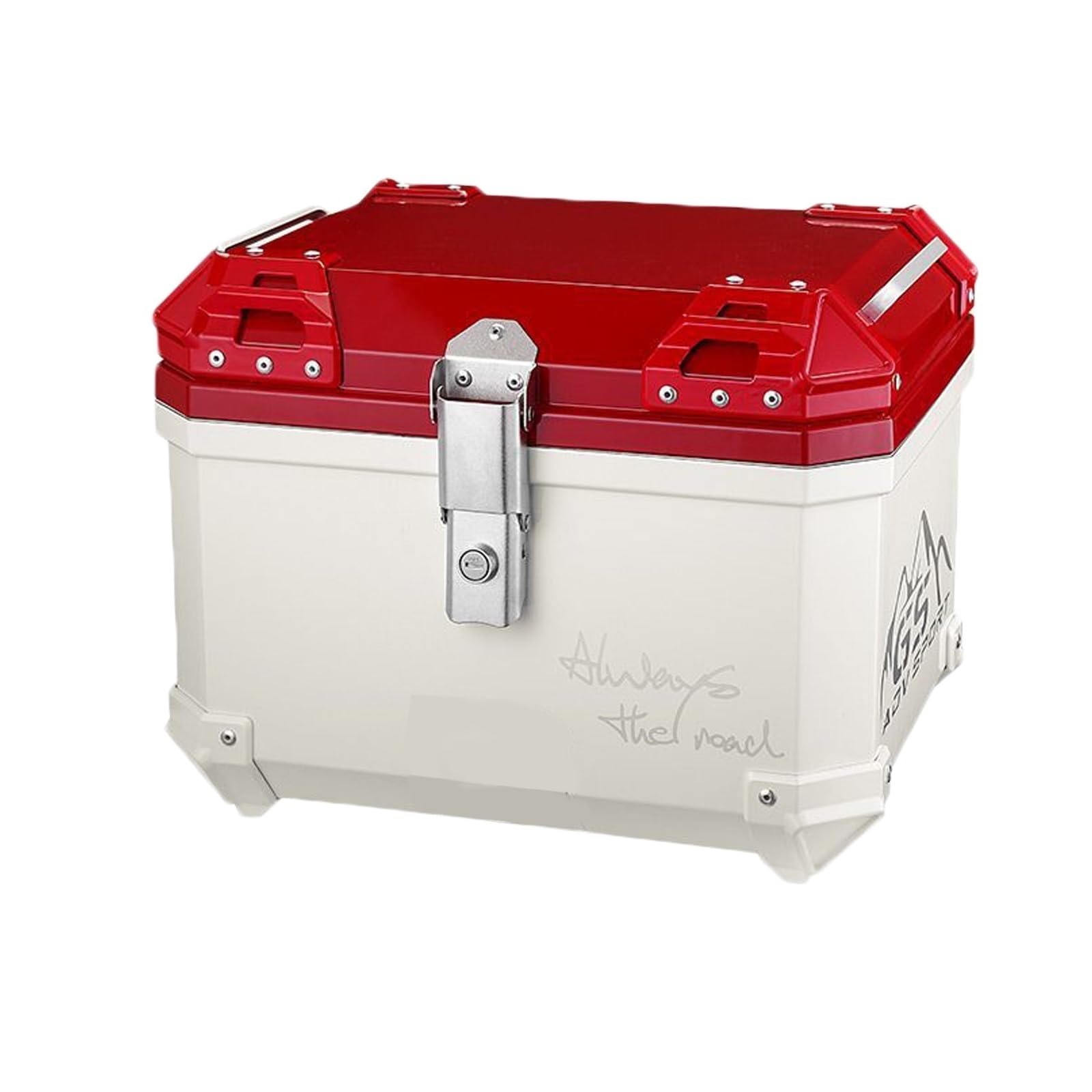 Valise Top Case Moto Top Case, 45L ABS Universel Moto Tail Box Trunk Tour Storage avec Serrure De Sécurité pour Casque Bagages(Color:Red,Size:57L)