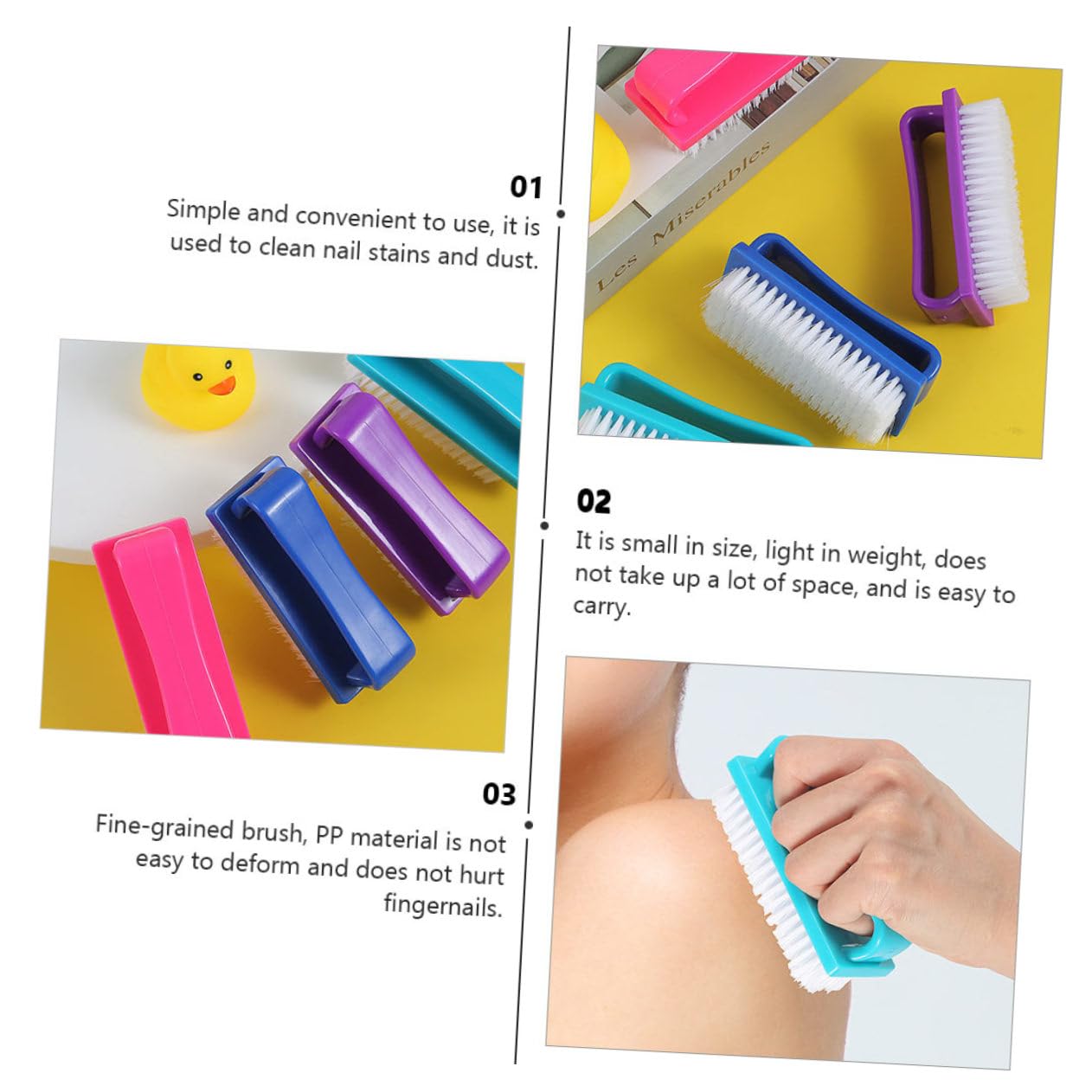 Healeved 12pezzi Pennelli Per Pulizia Unghie Spazzole Manicure Per Rimuovere e Macchie Su Unghie Per Uso Professionale e Domestico